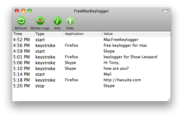 free invisible keylogger for mac